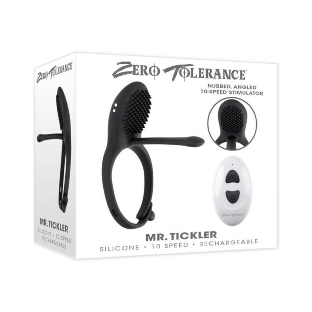 Zero Tolerance Mr. Tickler Rechargeable Remote Controlled Stimulating Adjustable Silicone Cockring B