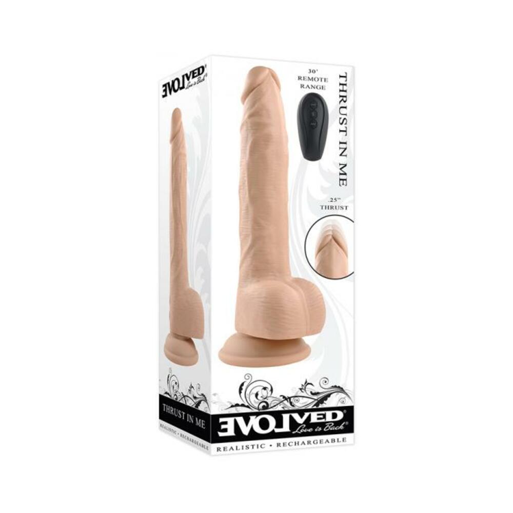 Evolved Thrust In Me Rechargeable Remote Controlled Thrusting Vibrating 9.25 In. Silicone Dildo Ligh