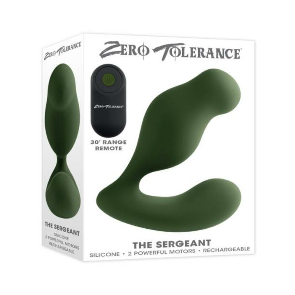 Zero Tolerance The Sergeant Rechargeable Vibrating Prostate Anal Vibe Silicone Green