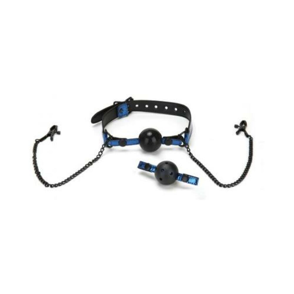 Whip Smart Diamond  Gag/nipple Clips Blu