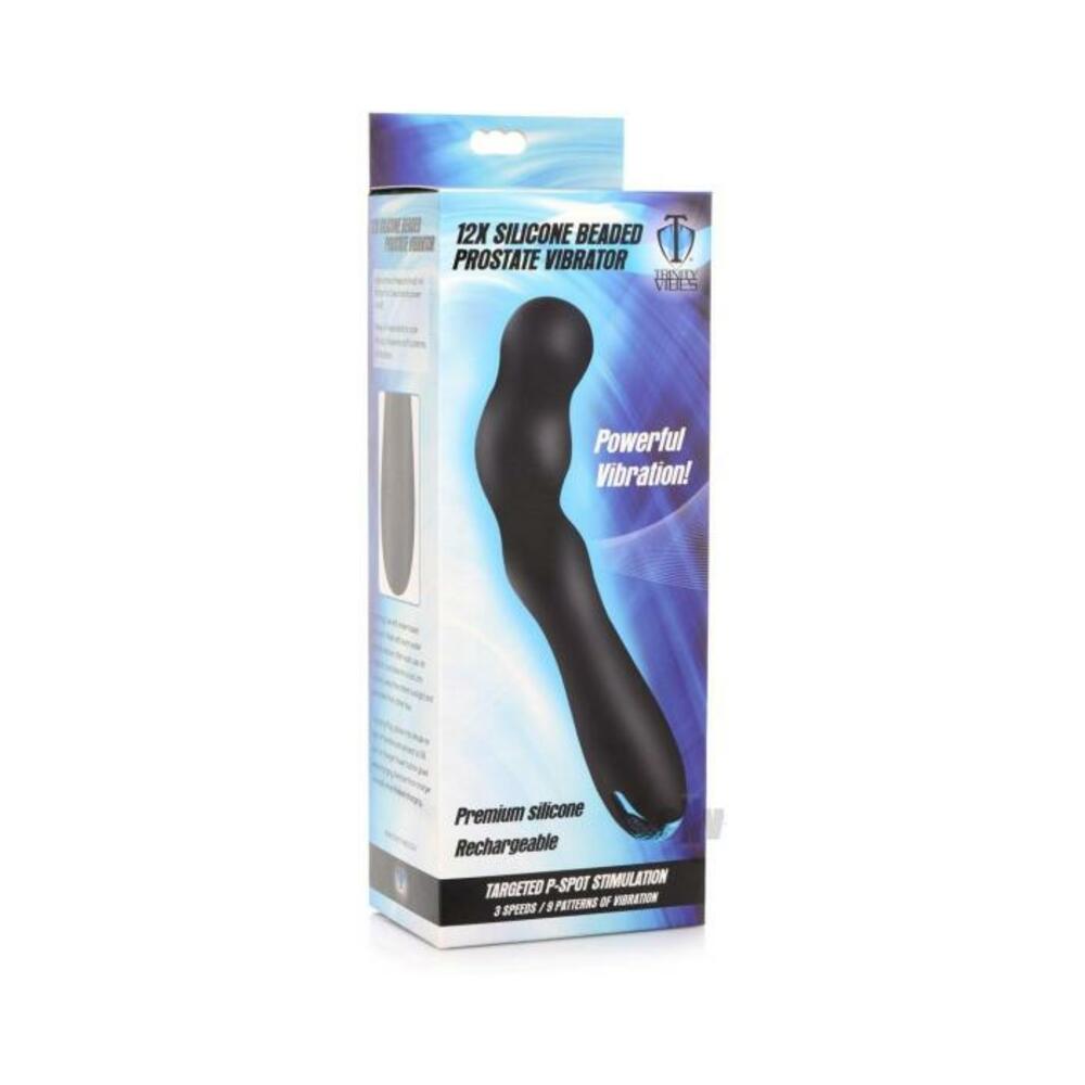 T4m Silicone Beaded Prostate Vibe Black