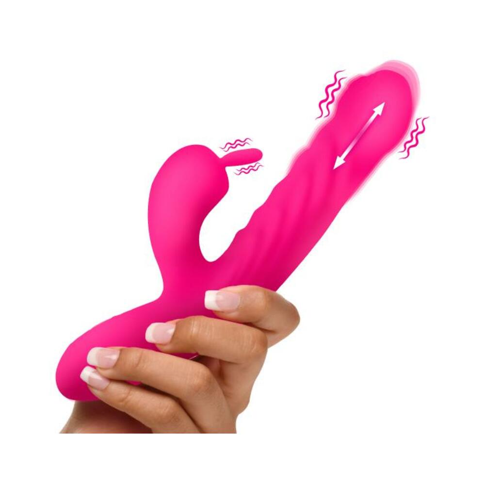 Thrusting And Vibrating Silicone Rabbit Vibrator