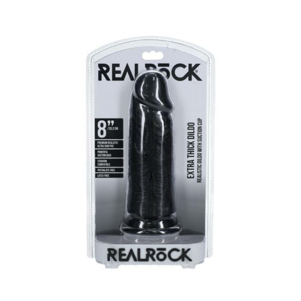 Realrock Extra Thick 8 In. Dildo Black