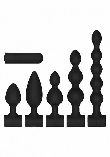 Silicone USB Rechargeable Anal Set Black