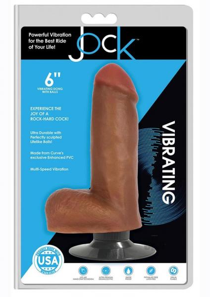 Jock Medium Vibrating Dildo With Balls - 6 Inch