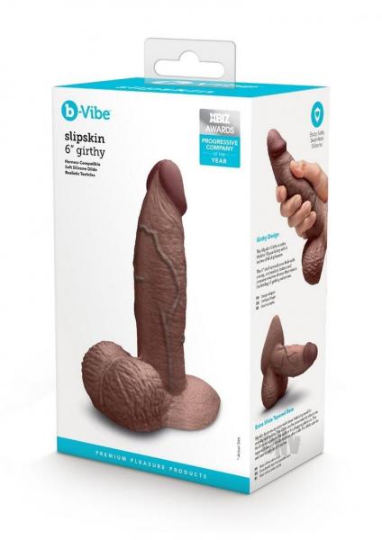 B-vibe Slipskin Dildo Girthy 6 Brn