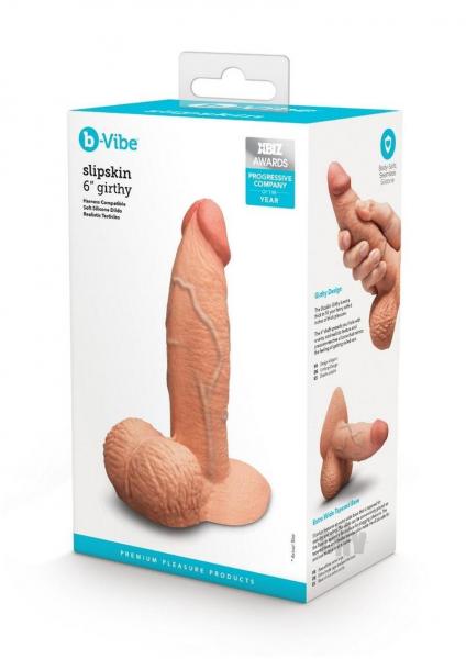 B-vibe Slipskin Dildo Girthy 6 Moc