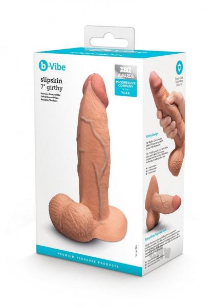 B-vibe Slipskin Dildo Girthy 7 Moc