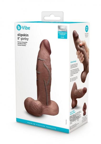 B-vibe Slipskin Dildo Girthy 8 Brn