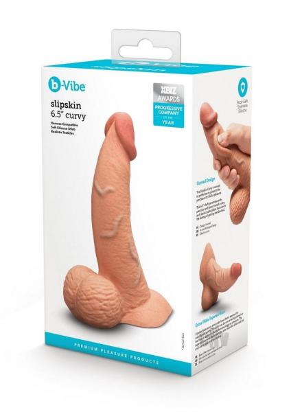 B-vibe Slipskin Dildo Curve 6.5 Moc