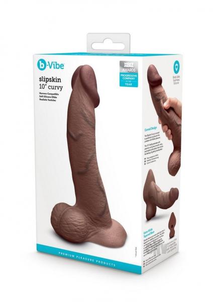 B-vibe Slipskin Dildo Curve 10 Brn