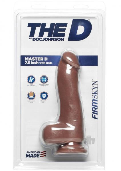 The D Master D 7.5 Inches Dildo with Balls Firmskyn - Tan