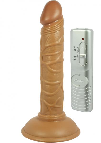 Real Skin Latin American Mini Whoppers Vibrating Dong Brown 5 Inches