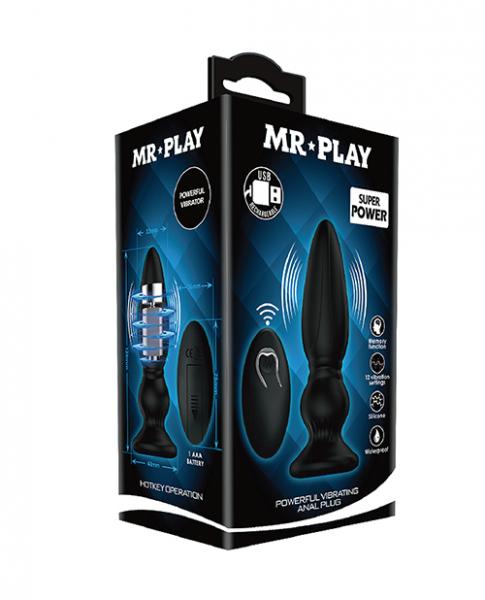 Mr. Play Vibrating Anal Plug W/remote - Black