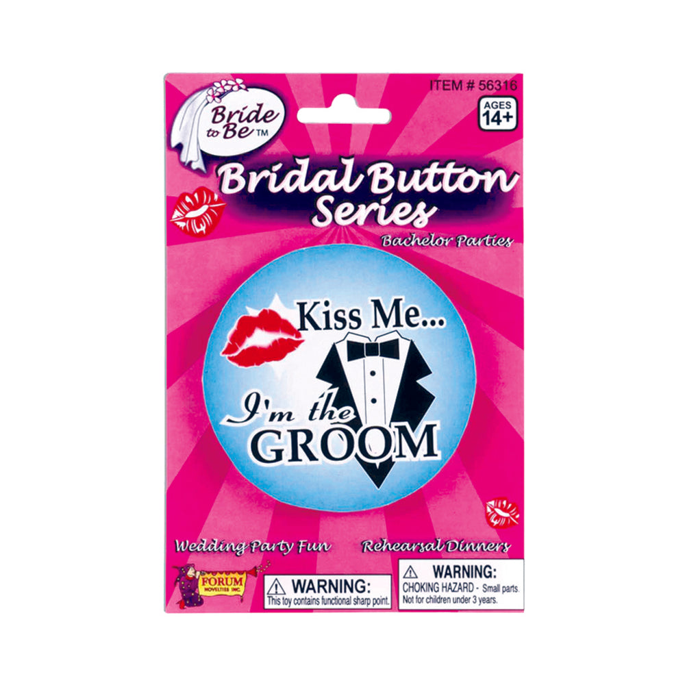 'kiss Me...i'm The Groom' Button