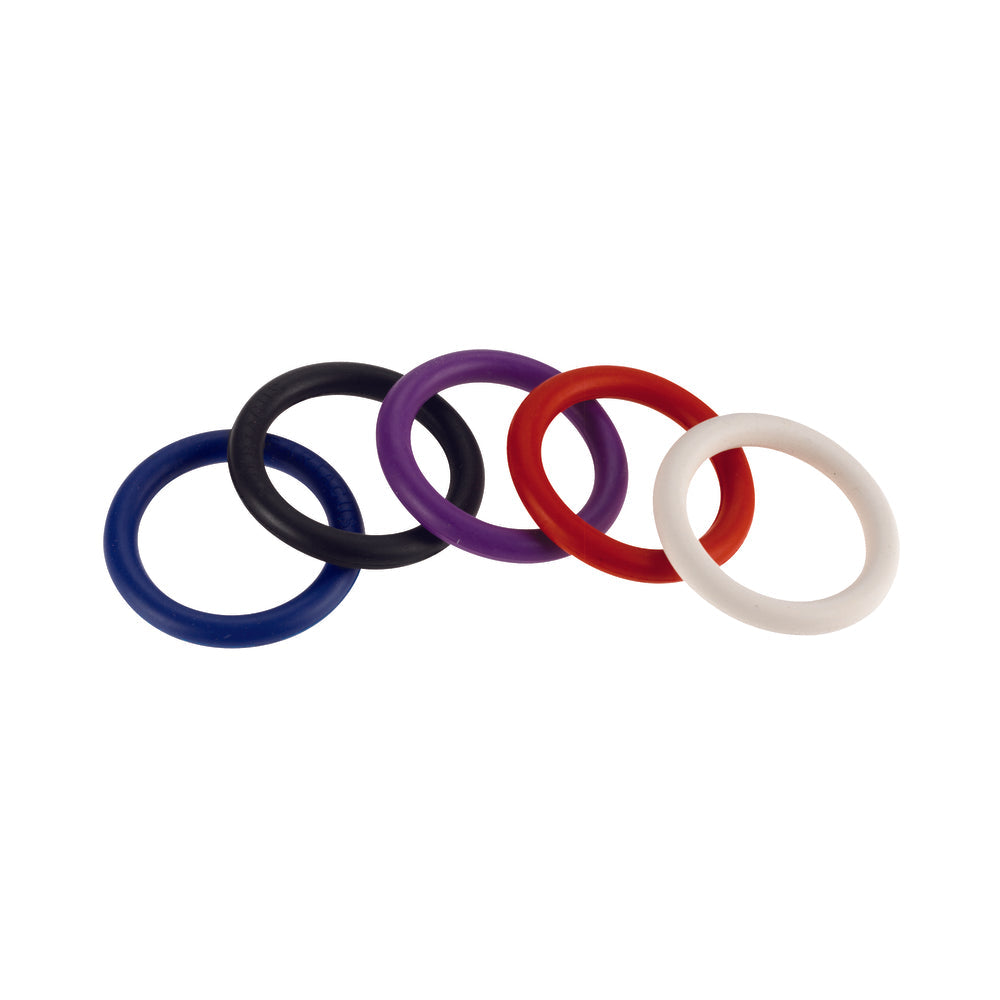 Rainbow Nitrile Cock Rings 5 Pack 1.25 inches