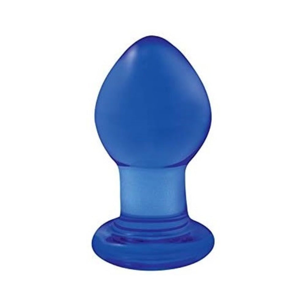 Crystal Glass Butt Plug Small Blue