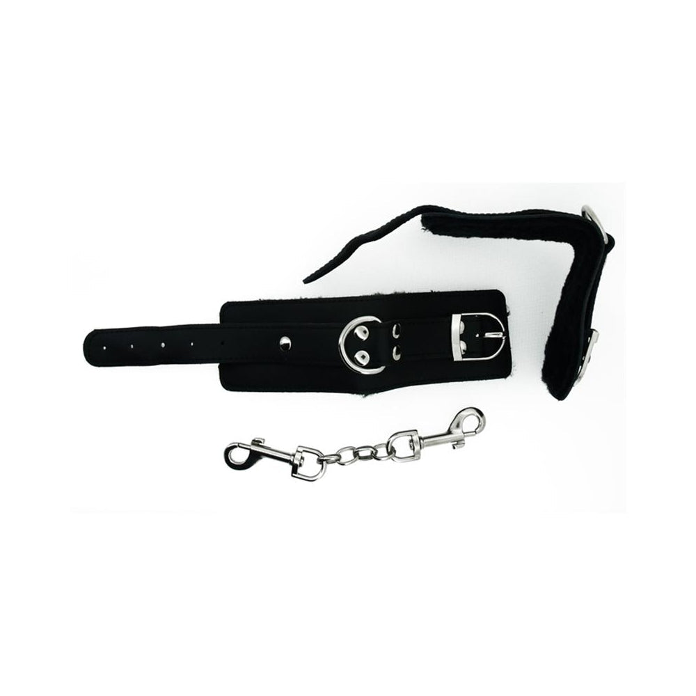 Strapped Black Leather Cuffs