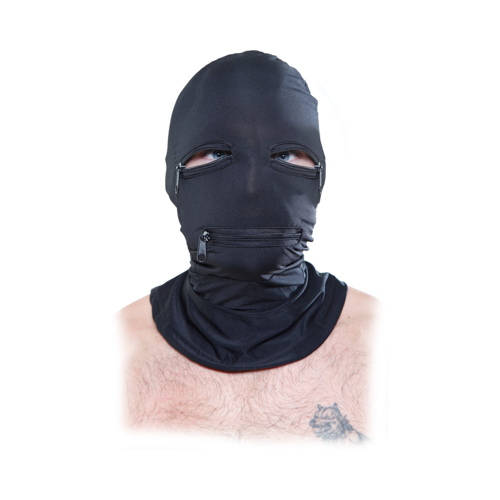 Fetish Fantasy Black Zipper Face Hood O/S