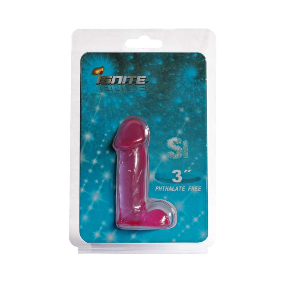 Ignite 3 inches Cock With Balls Purple