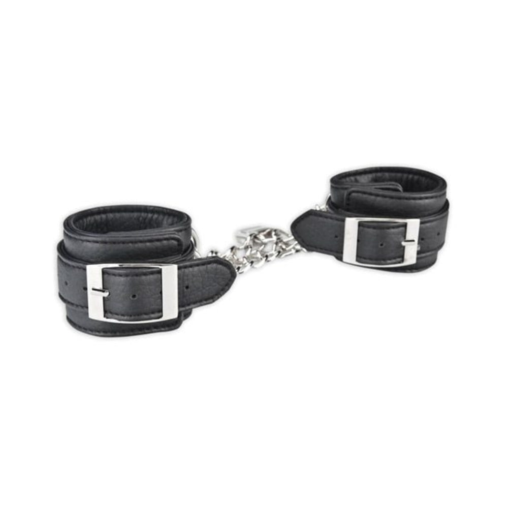 Lux Fetish Unisex Leatherette Cuffs Black