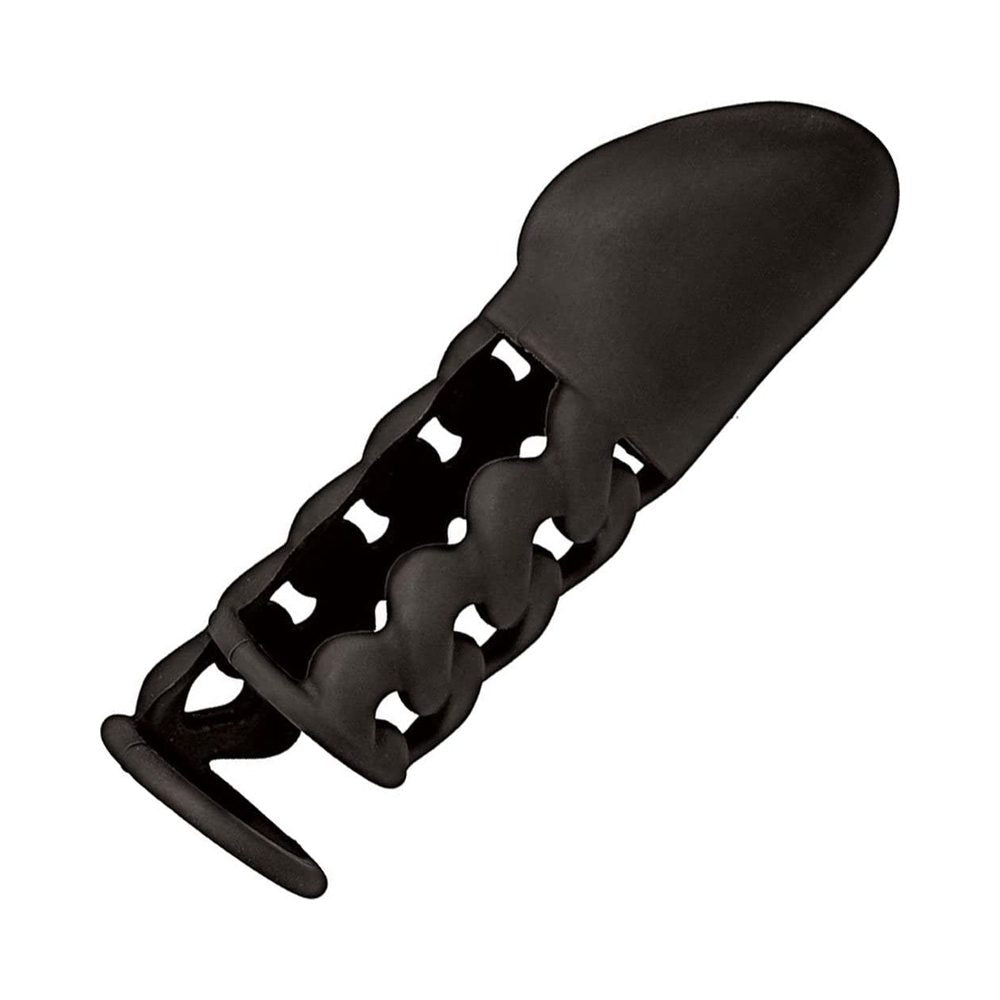 Mack Tuff Silicone Woven Penis Sheath 6in Black