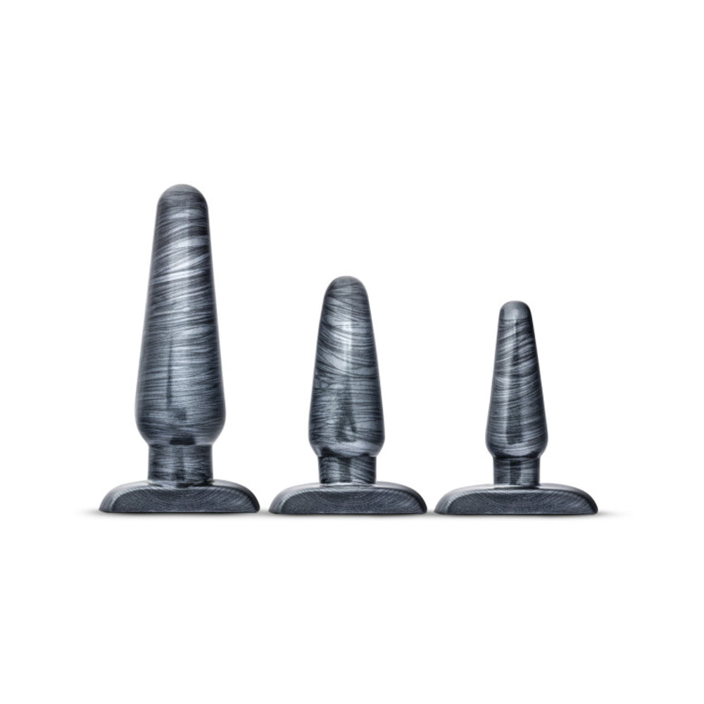 Jet Anal Trainer Kit Carbon Metallic Black 3 Butt Plugs