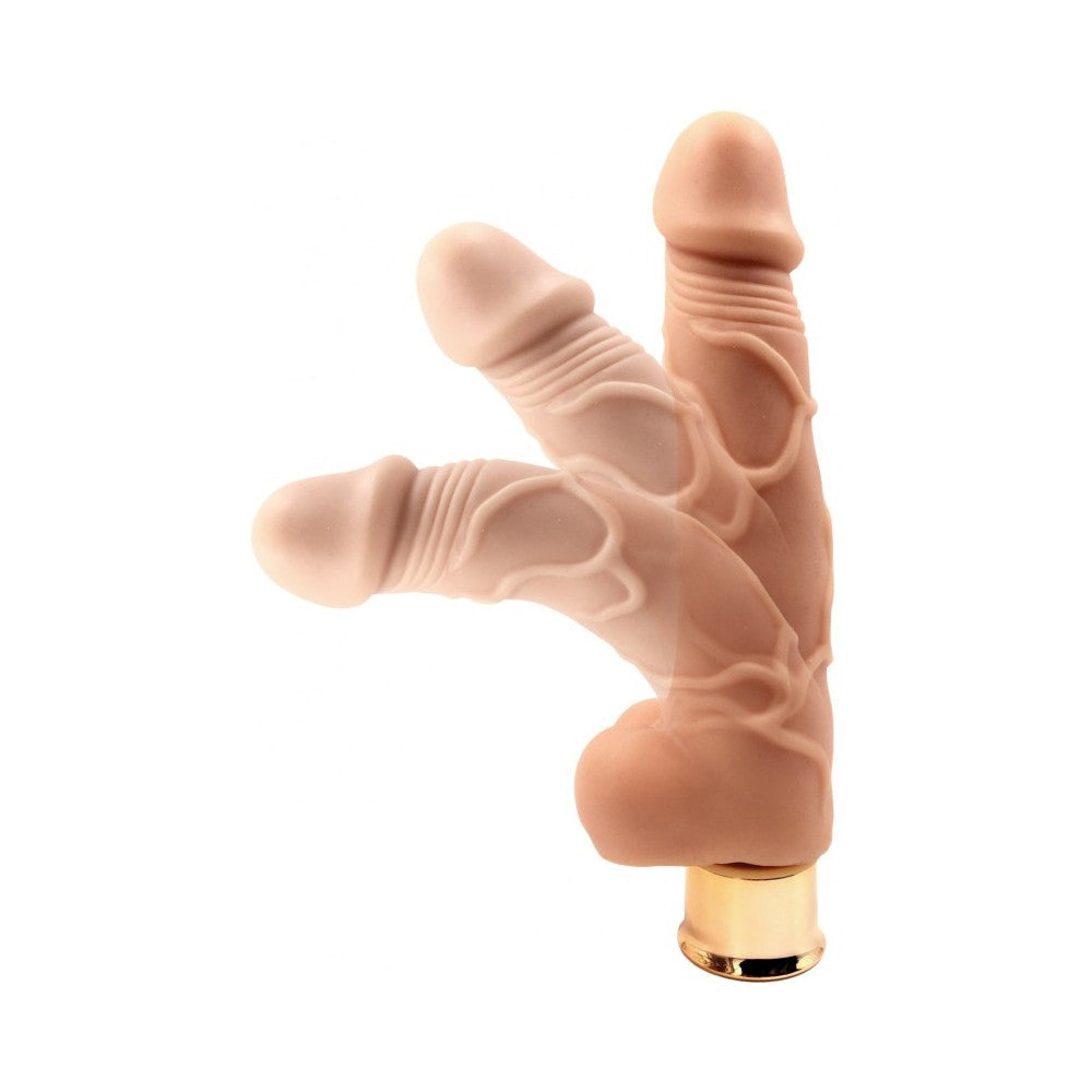 Skinsations Gold Series Big Wad 8in Vibrating Dildo Multi Function