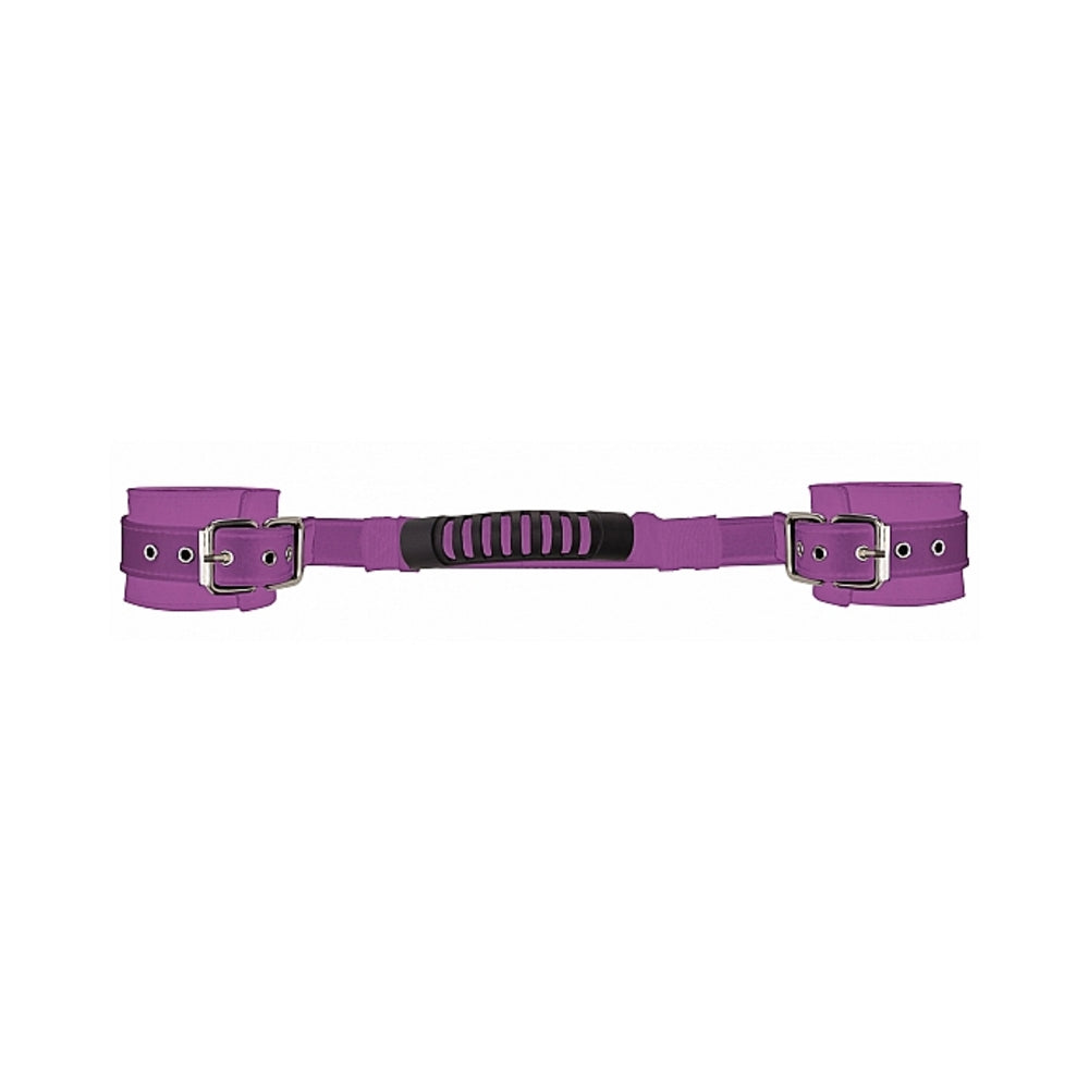 Ouch! Adjustable Leather Handcuffs - Purple