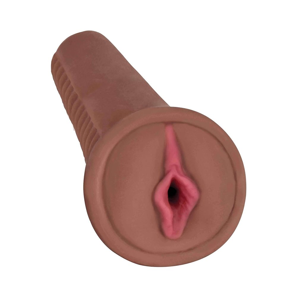 Mistress Bioskin Vibrating Stroker With Pubic Bone 1 Speed Bullet Angel Chocolate