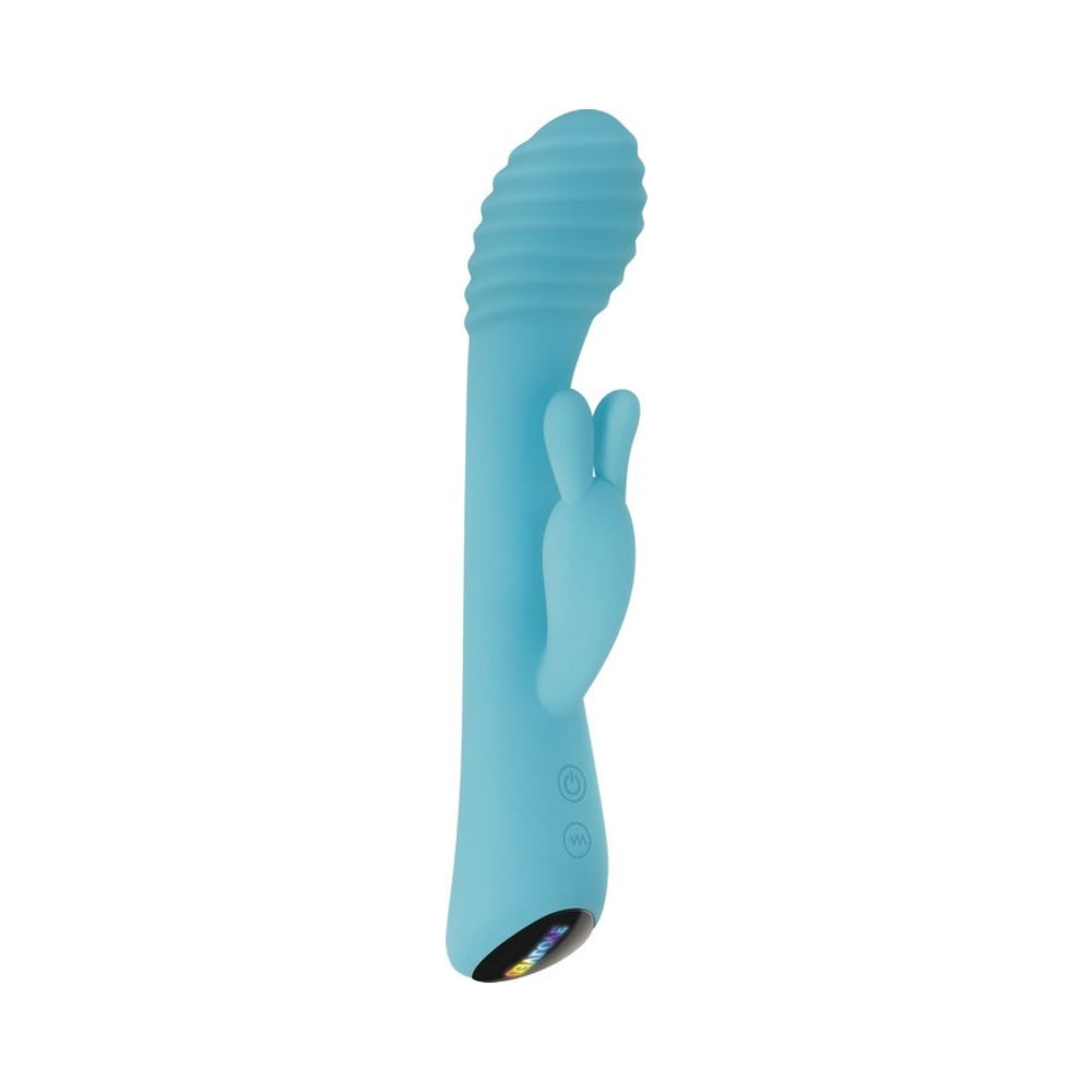 Evolved Aqua Bunny 9 Shaft Function 9 Clit Stim Functions Rechargeable Silicone Waterproof Teal