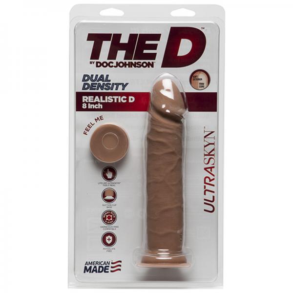 The D Realistic D 8 inches Dildo Ultraskyn Tan