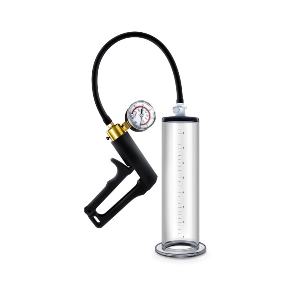 Performance - Vx7 Vacuum Penis Pump With Brass Trigger & Pressure Gauge  -  Clear