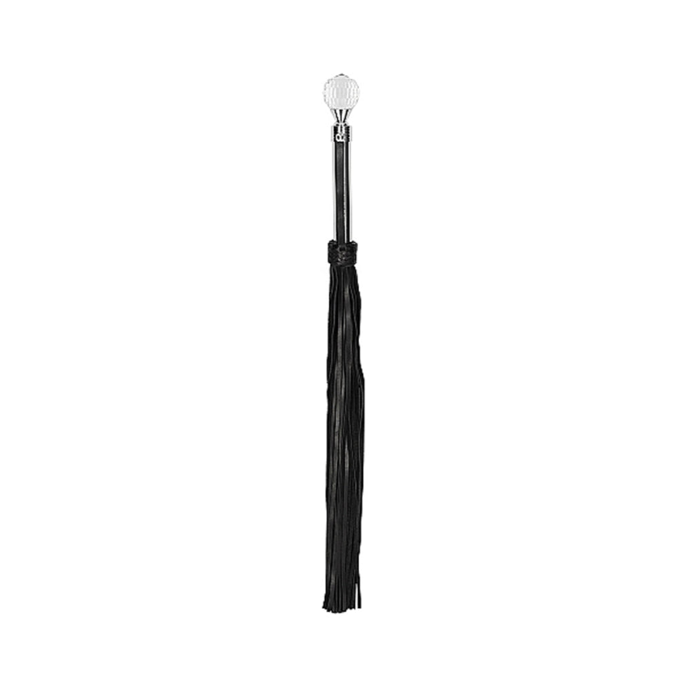 Sparkling Round Metal Handle Leather Flogger