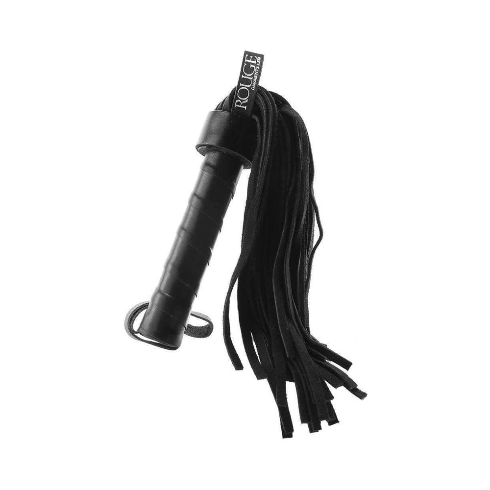 Short Suede Flogger With Leather Handle - Black