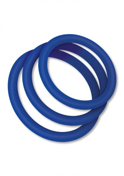 Zolo Stretchy Silicone Cock Rings - Blue