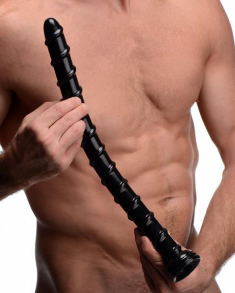 Hosed 18 Inches Swirl Anal Snake Black