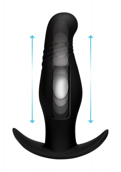 Kinetic Thumping 7X Rippled Anal Plug Black