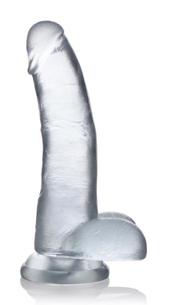 Jock C-thru 8in Clear Dildo W/ Balls Tpe