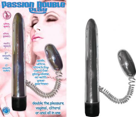 Passion Double Play Vibe And Bullet Waterproof Silver