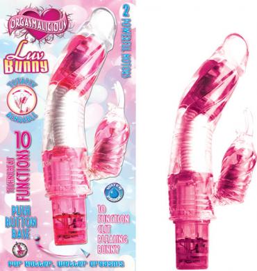 Orgasmalicious Luv Bunny Vibrator Waterproof Cotton Candy Pink