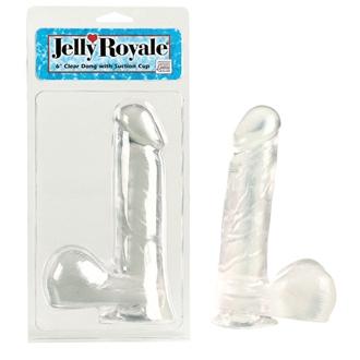 JELLY ROYALE DONG WITH SUCTION CUP 6 INCH CLEAR