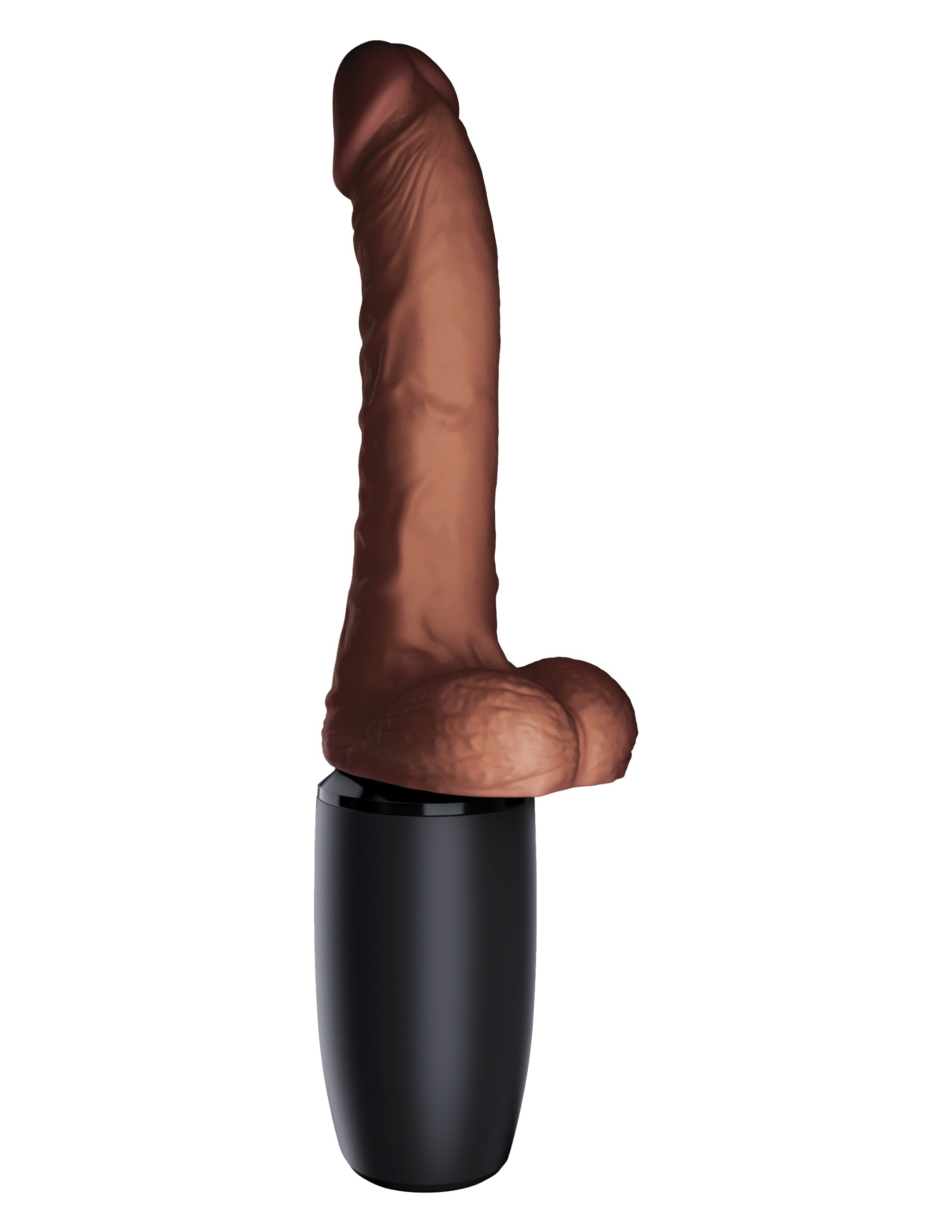 King Cock Plus 7.5 In. Thrusting Cock With Balls Brown