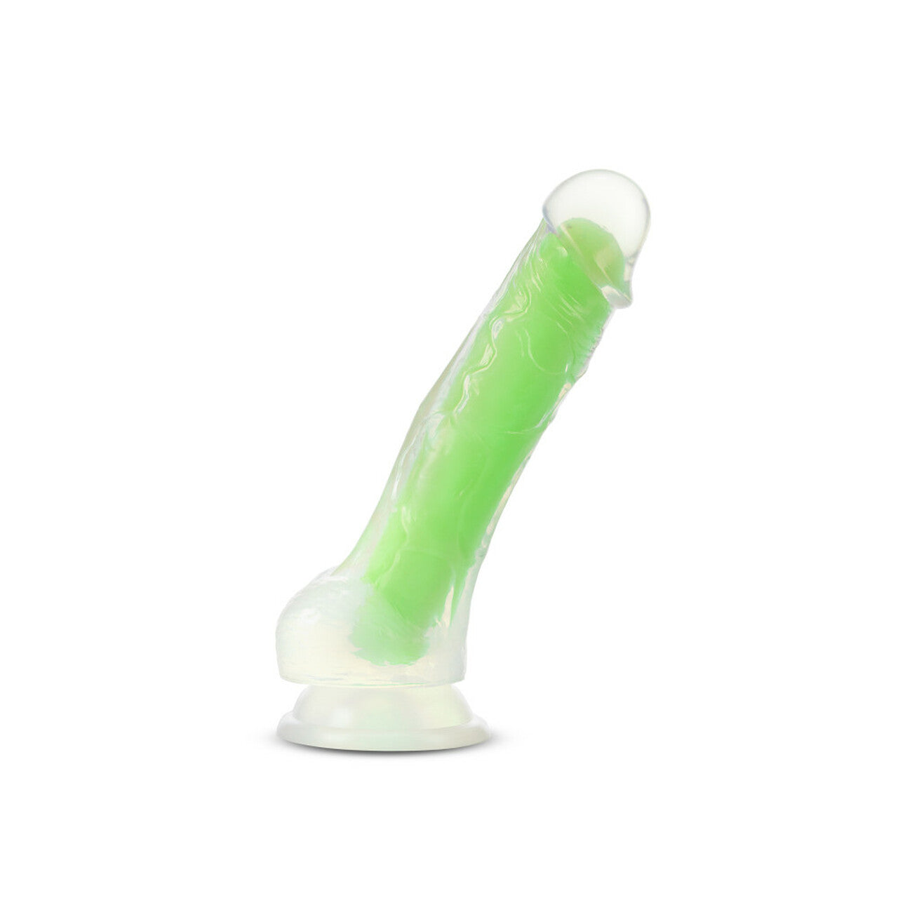 Neo Elite Glow In The Dark Viper 7.5 In Silicone Dual Density Dildo W/ Balls Neon Green